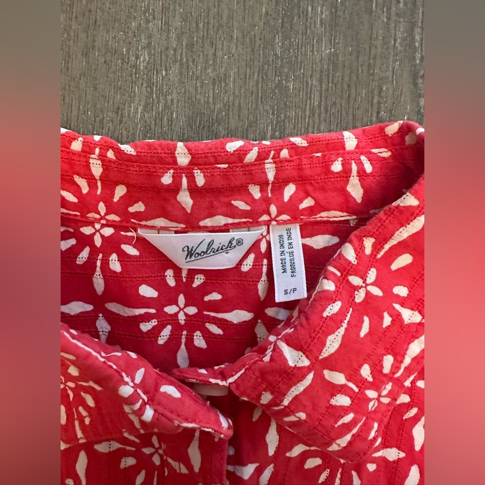 NWOT WOOLRICH RED AND WHITE COLLARED TANK TOP - Size Small SKU:41 - Picture 2 of 5